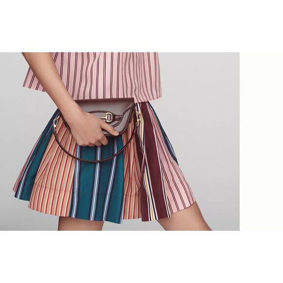Anthropologie Maeve Striped Taffeta A-Line Mini Skirt Size 10 Academia Coquette - Picture 5 of 15